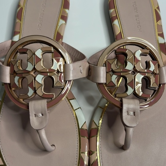 Tory Burch Enamel Miller Sandals size 8.5 M Pink - Picture 10 of 15